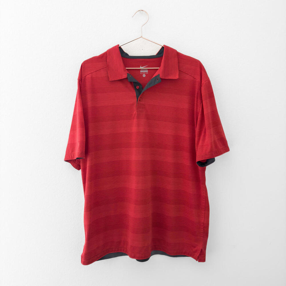Nike Better World Red Stripe Short Sleeve Polo Size‎ XL